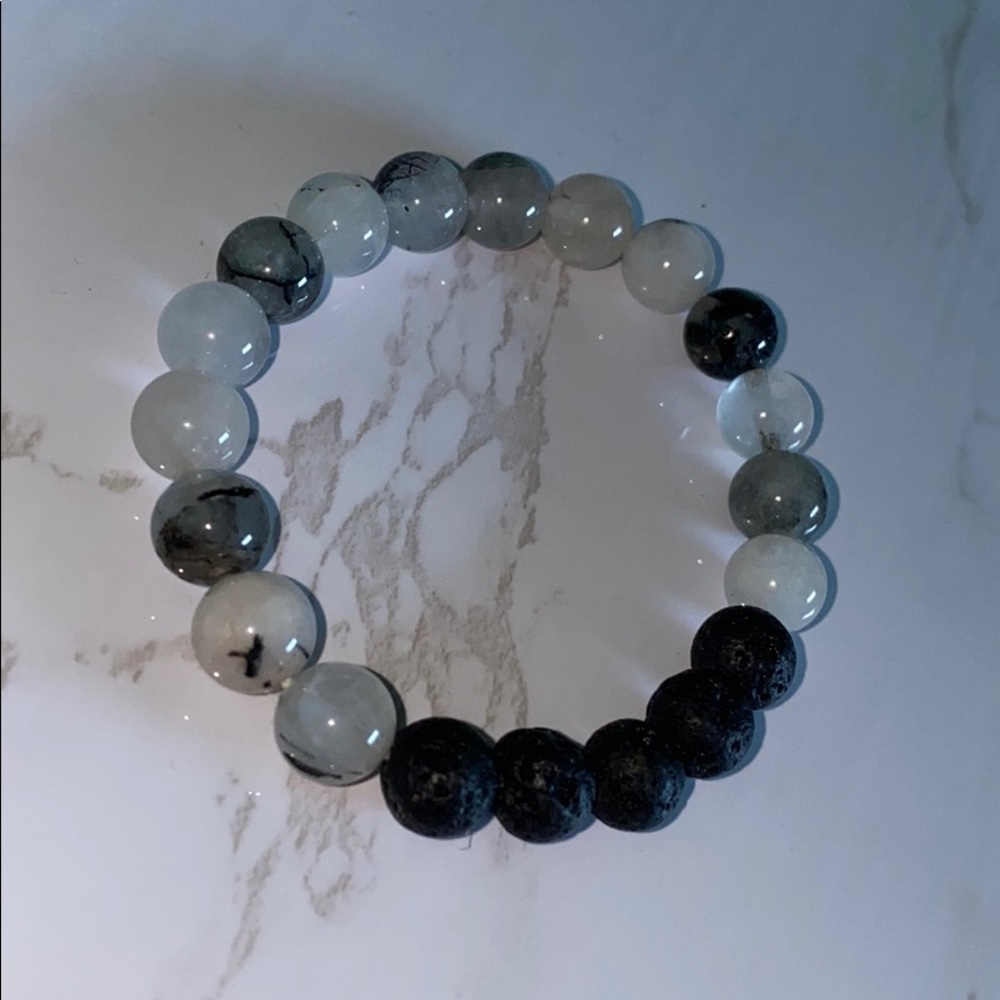 Marble and black Diffuser bracelet